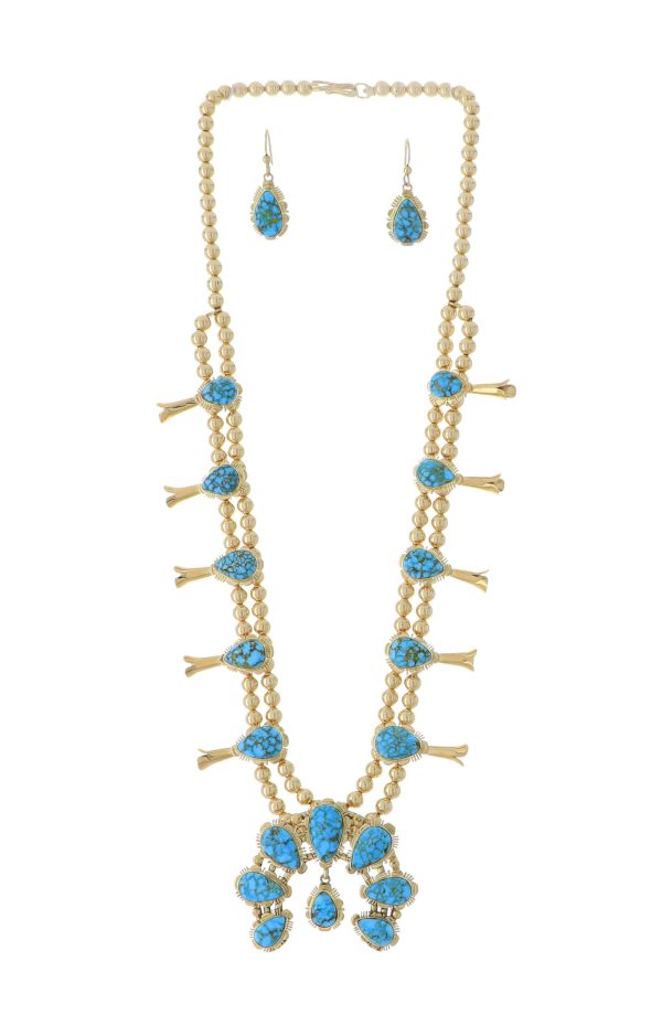 14K Navajo Squash Blossom Necklace