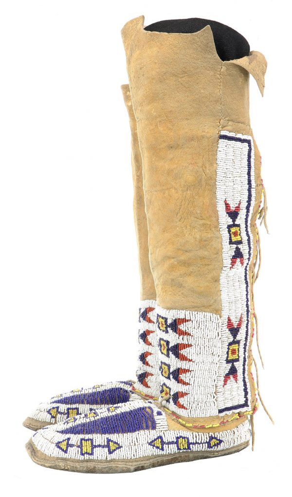 Cheyenne Beaded Hightop Moccasins