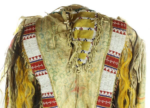 Antique Ponca Beaded Hide War Shirt and Leggings