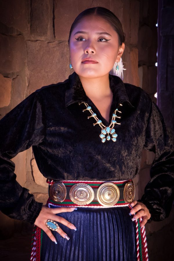 14K Navajo Squash Blossom Necklace