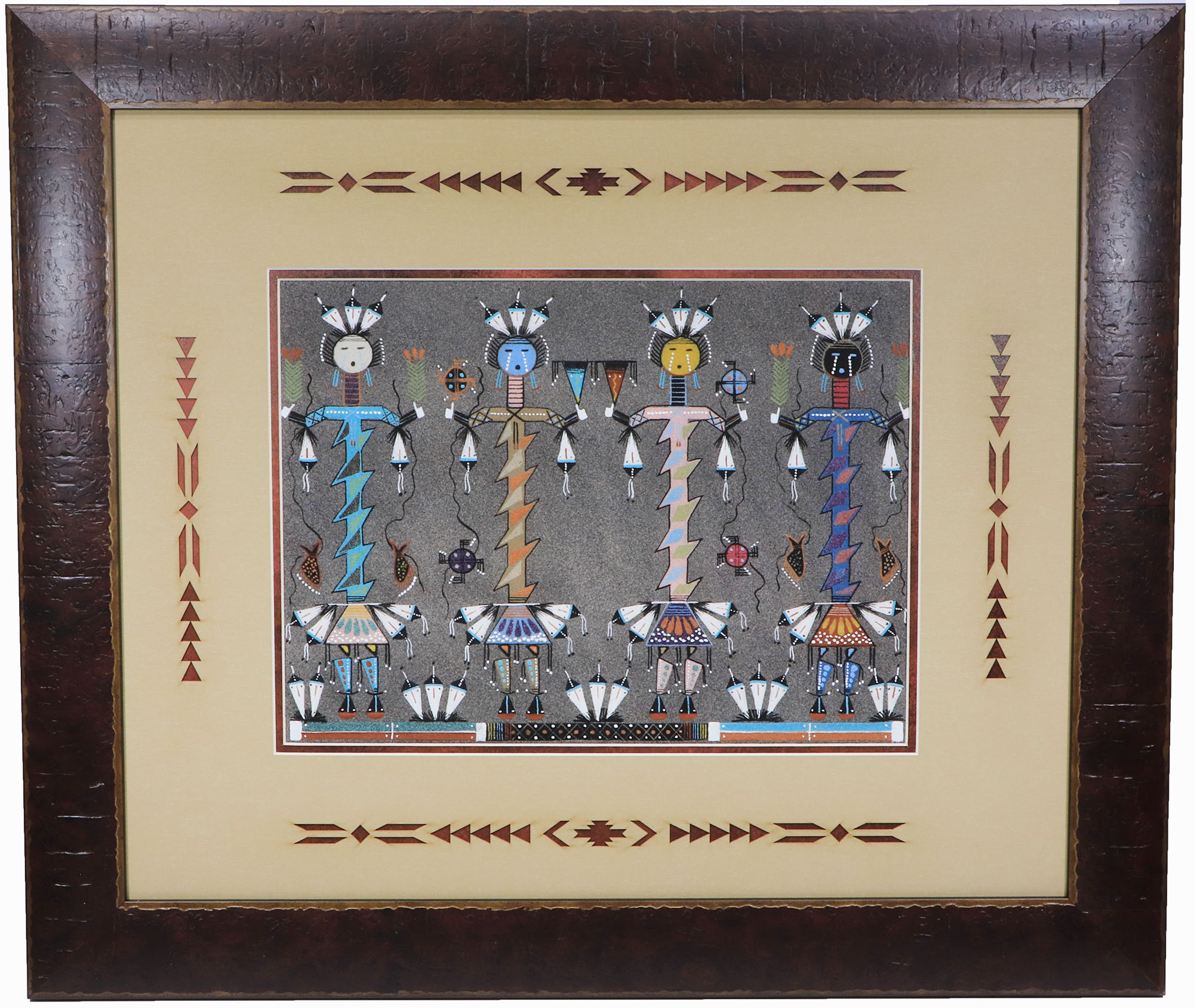 Navajo sand painting, Navajo Art, Native authentic American art, signed, traditional sand painting, collectable art