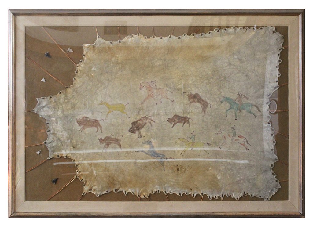Plain Indian Painted Elk Hide Cameron Trading Post