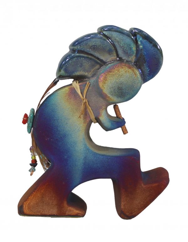 Raku Kokopelli Figurine