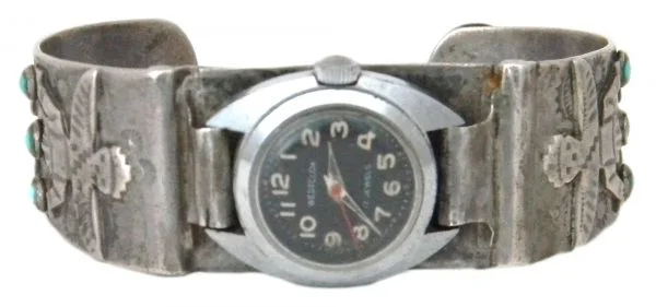 Vintage Leather Wrist Watch, Skeleton Men's Watch, Leather Cuff, Bracelet  Watch, Watch Cuff - Etsy