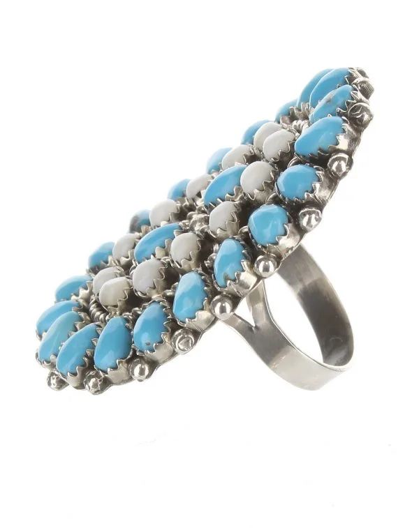 Navajo Turquoise Cluster Ring - Cameron Trading Post